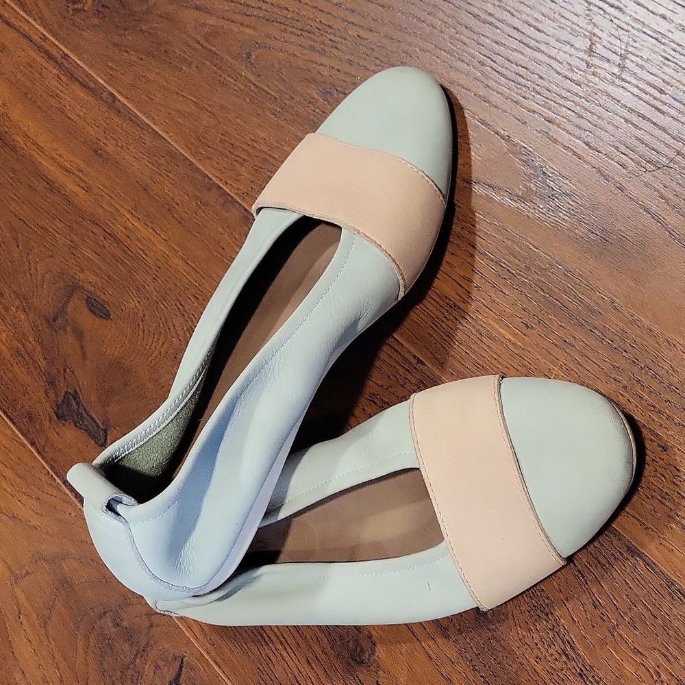 Arche Laius Ballet Flats in Light Blue/Green and Pink